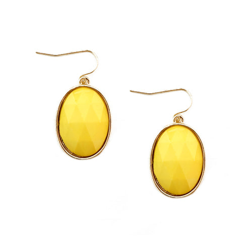 Yellow Round Cut Bead Gold Earrings