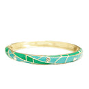 Gold-Tone Turquoise And Crystal Hinged Bracelets