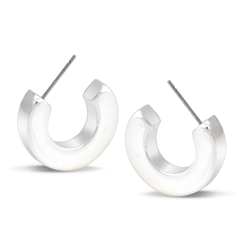 Silver Circle Post Earrings