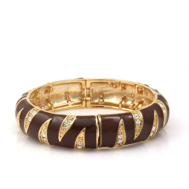 Gold Brown Epoxy Crystal Bracelet