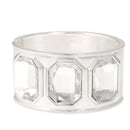 Silver Clear Faceted Crystal Hinged Bracelet