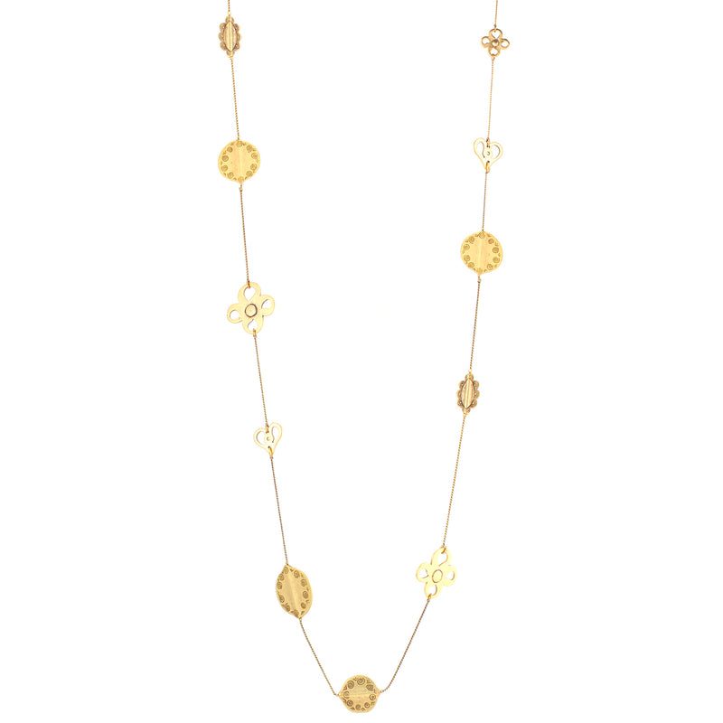 Gold-Tone Long Charm Necklace