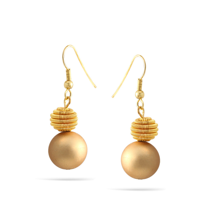 Gold Pearl Drop Earrings