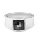 Silver Black Faceted Crystal Hinged Bracelet
