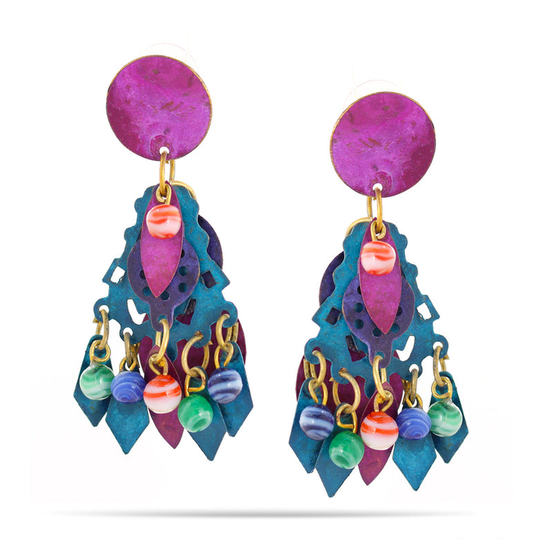 Purple Patina Drop Earrings