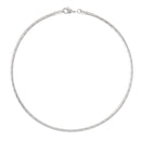 Silver-Tone Metal 3Mm Cutting Round Omega 16" Inches Choker Neckalaes