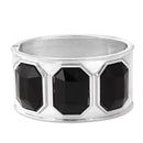 Gold Black Crystal Faceted Crystal Hinged Bracelet