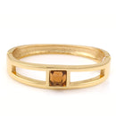 Gold  Turquoise Square Faceted Crystal Hinged Bracelet