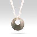 White Seed Bead Grey Pearl Pendant Necklace