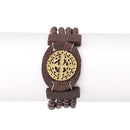 Gold-Tone Metal Filigree Wood Stretch Bracelets
