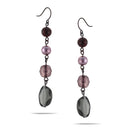 Tazza-Hematite Tone Metal Smokey Beads Drop Earrings