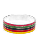 Silver Multicolor Enamel Bangle