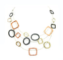 Tri-tone Geometric Illusion Necklace