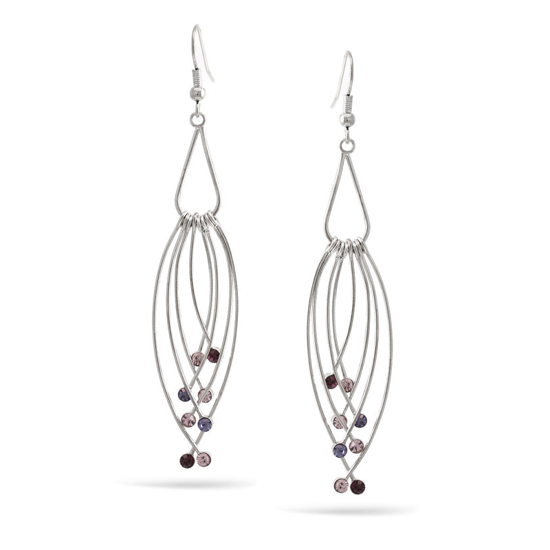 Silver Crystal Drop Earrings