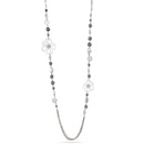 Silver-Tone Metal Gray Pearls And Crystal Balls  Adjustable Lobster Closure  Necklaces