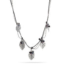 Antique-Tone Metal Bird Mix Crystal Tassel Necklace