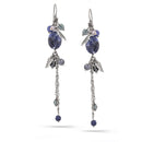 Antique Silver-Tone Blue Drop Earrings