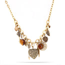 Antique Gold-Tone Metal Mix Charm Necklace