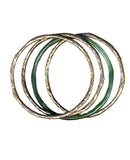 Gold-Tone Metal 4 Piece Crystal Bangles