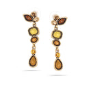 Yellow And Orange Crystal Drop Earrings