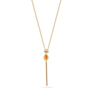 Gold-Tone Metal Carnelian Stone Long Charm Necklace