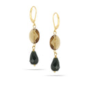 Gold-Tone Metal Smoky Crystal Earrings
