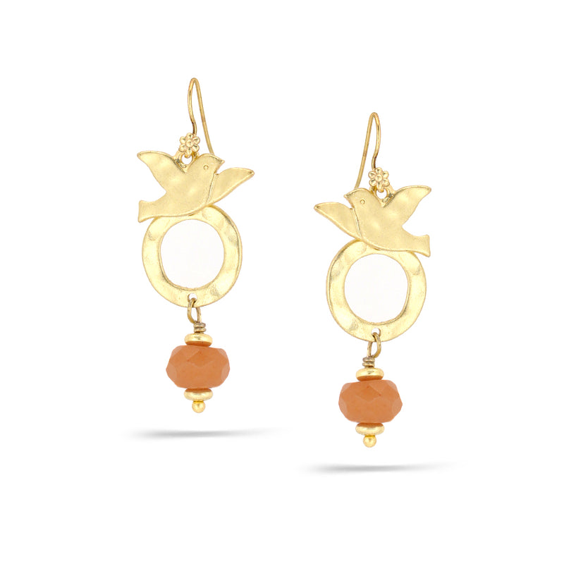 Gold-Tone Metal Orange Drop Earrings