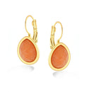Gold-Tone Metal Carnelian Tear Drop Earrings