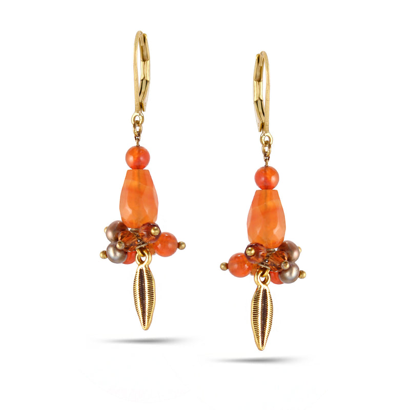 Gold-Tone Metal Orange Drop Earrings