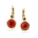 Gold-Tone Metal Orange Crystal Drop Earrings