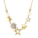 Gold-Tone Metal Star Crystal Adjustable Lobster Closure  Necklaces