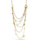 Gold-Tone Metal Star And Moon Crystal Layered Necklace