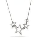 Rhodium-Tone Metal Star Blue Crystal Necklace