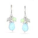 Silver-Tone Metal Aqua Marine Drop Earrings