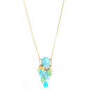 Gold-Tone Metal Butterfly Blue Stone Drop Earrings