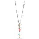 Silver-Tone Metal Angel On Moon Adjustable Lobster Claw Closure Necklaces