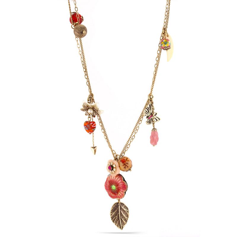 Gold-Tone Metal Multi Charm Necklace