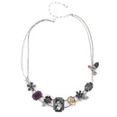 Silver-Tone Metal Flower Necklace