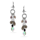 Silver-Tone Metal Mix Beads Drop Earrings