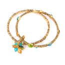 Gold-Tone Metal Mix Crystal Bangle