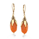 Gold-Tone Metal Carnelian Drop Earrings