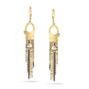 Gold-Tone Metal Butterfly Tassel Earrings