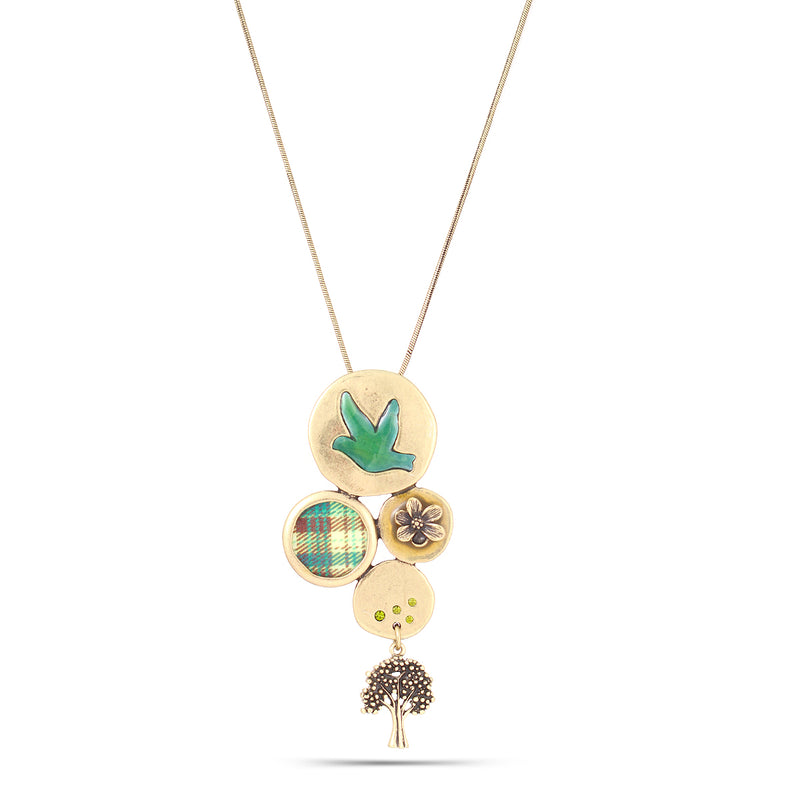 Gold-Tone Green Necklace