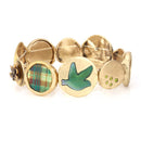 Gold-Tone Metal Multi Motif Pendant Stretch Bracelets