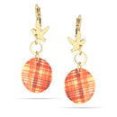 Gold-Tone Metal Corl Striped Earrings