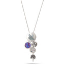 Rhodium-Tone Metal Blue And Purple Neckalce