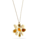 Gold-Tone Metal Brown Pendant Necklace