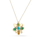 Gold-Tone Metal Green Pendant Necklace