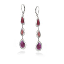 Rhodium-Tone Metal Amethyst Dangling Earrings