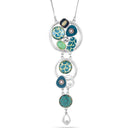 Silver-Tone Metal Turquoise Crystal Necklace